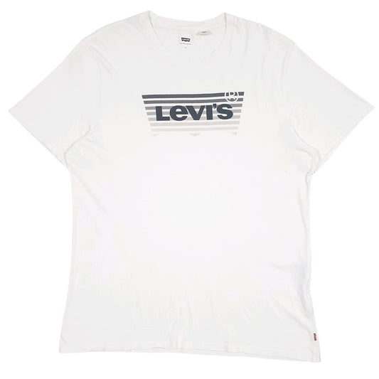 Mens White Levis Spellout Short Sleeve T Shirt