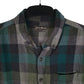 Mens Green Eddie Bauer Heavyweight Plaid Flannel  Shirt