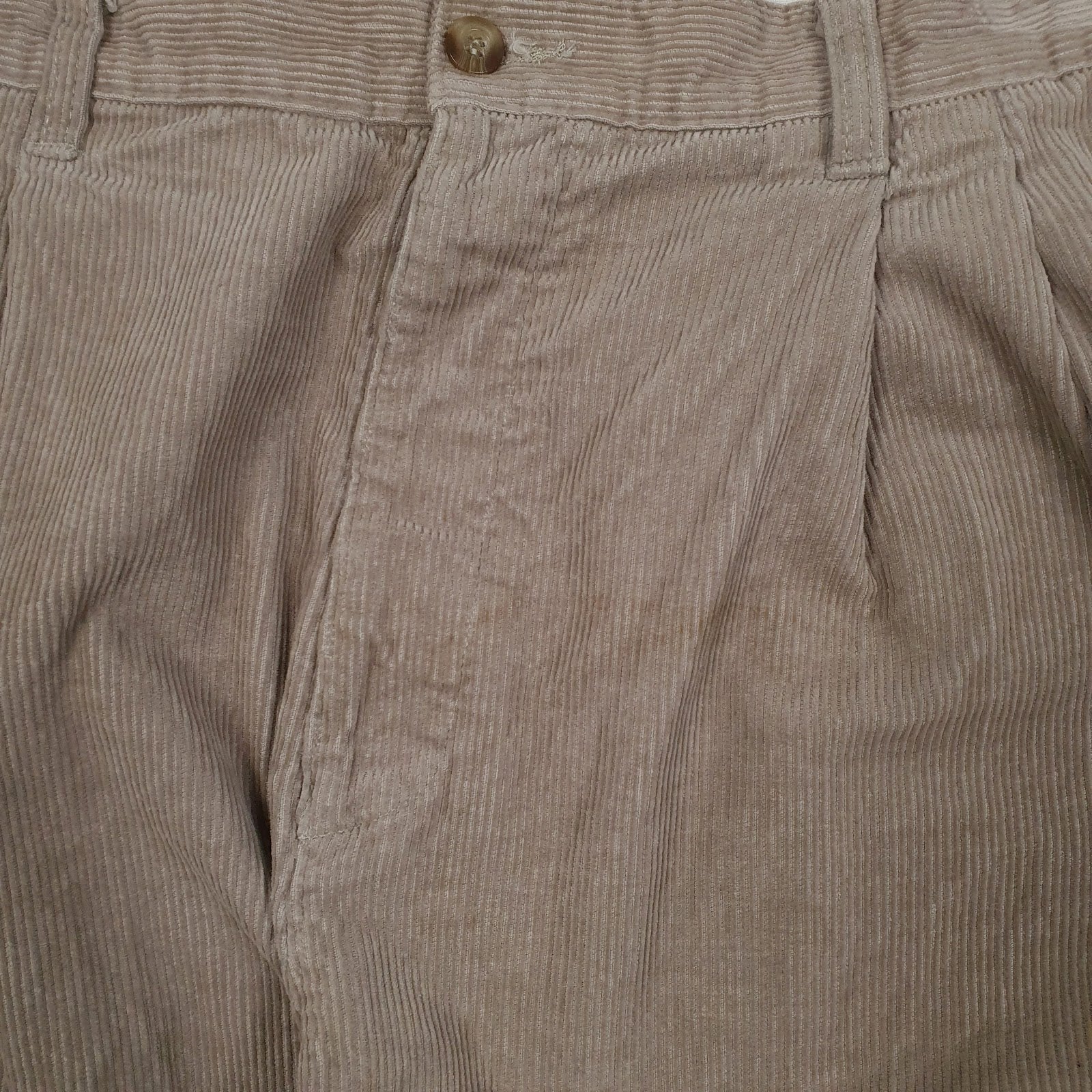 Mens Beige Ralph Lauren Vintage 90s Double Pleated  Trousers