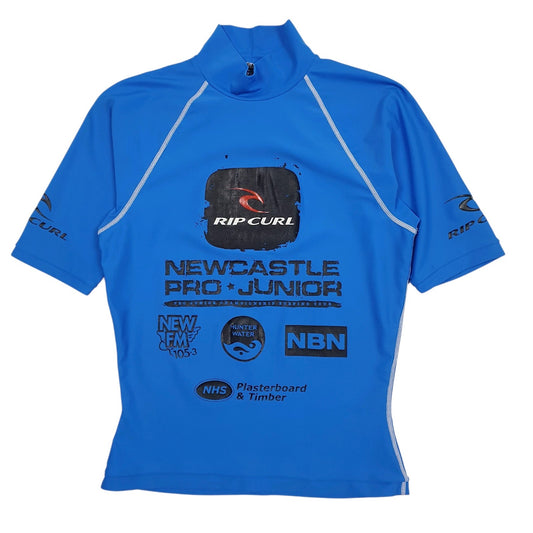 Mens Blue Ripcurl Rash Vest Surfing Australia Short Sleeve T Shirt