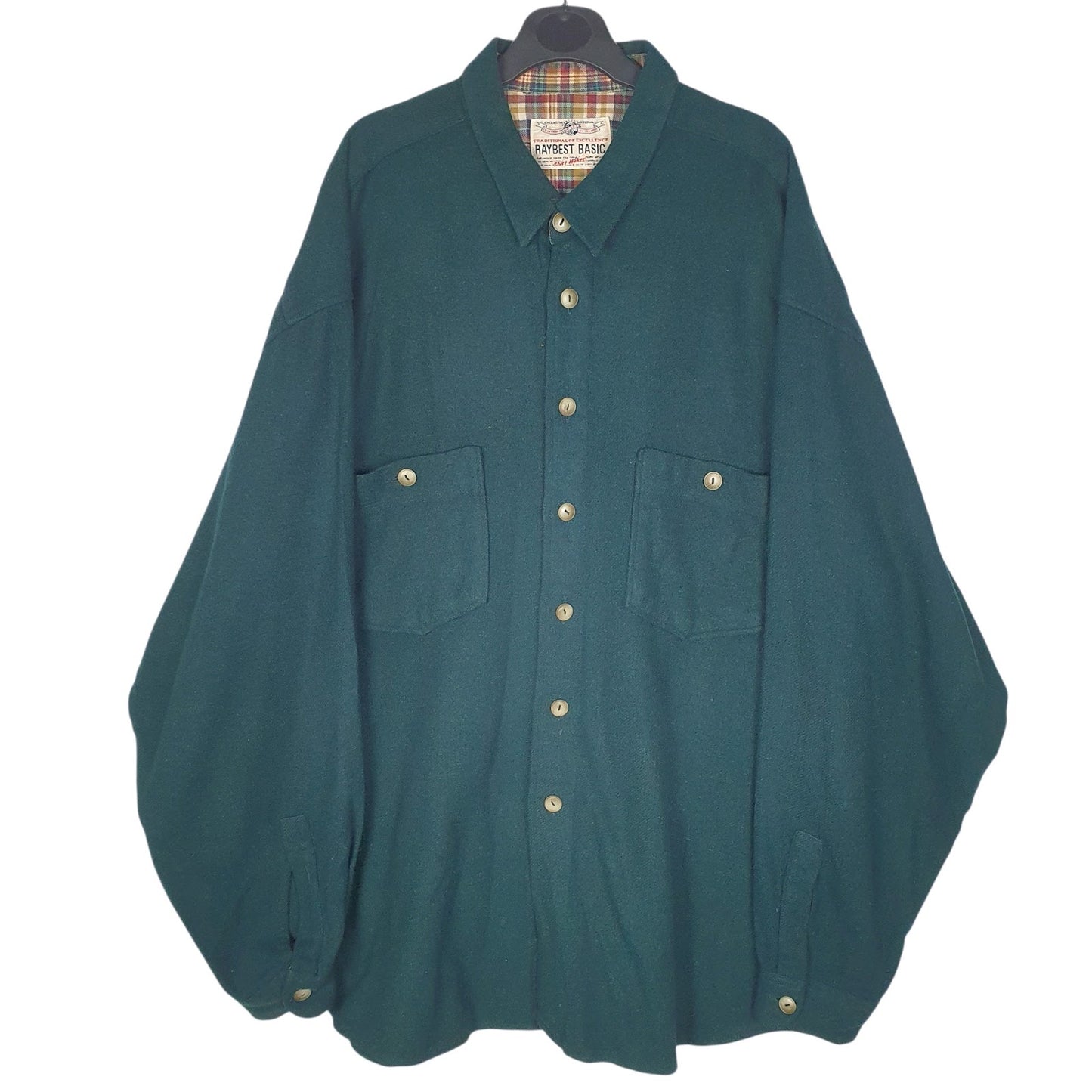 Mens Green Raybest Vintage Long Sleeve Shirt