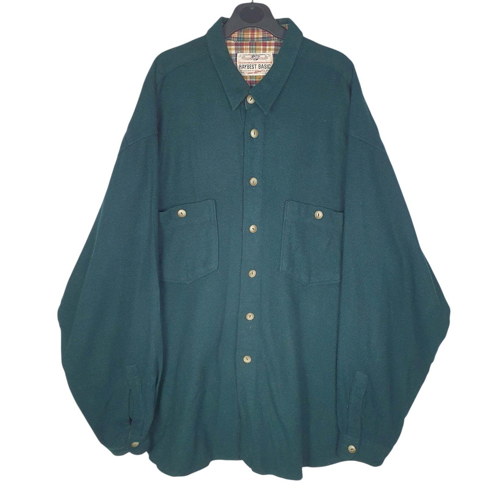 Mens Green Raybest Vintage Long Sleeve Shirt