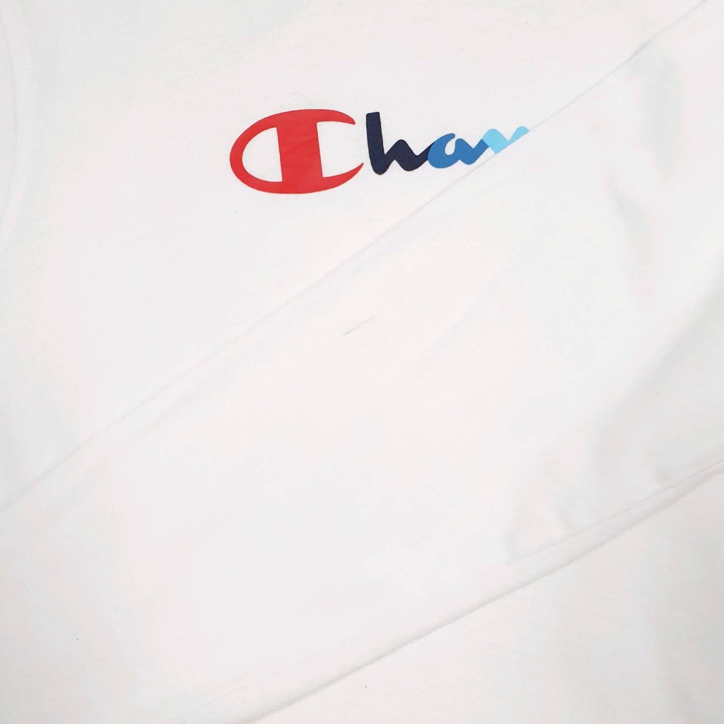 Mens White Champion Spellout Lightweight Hoodie Jumper