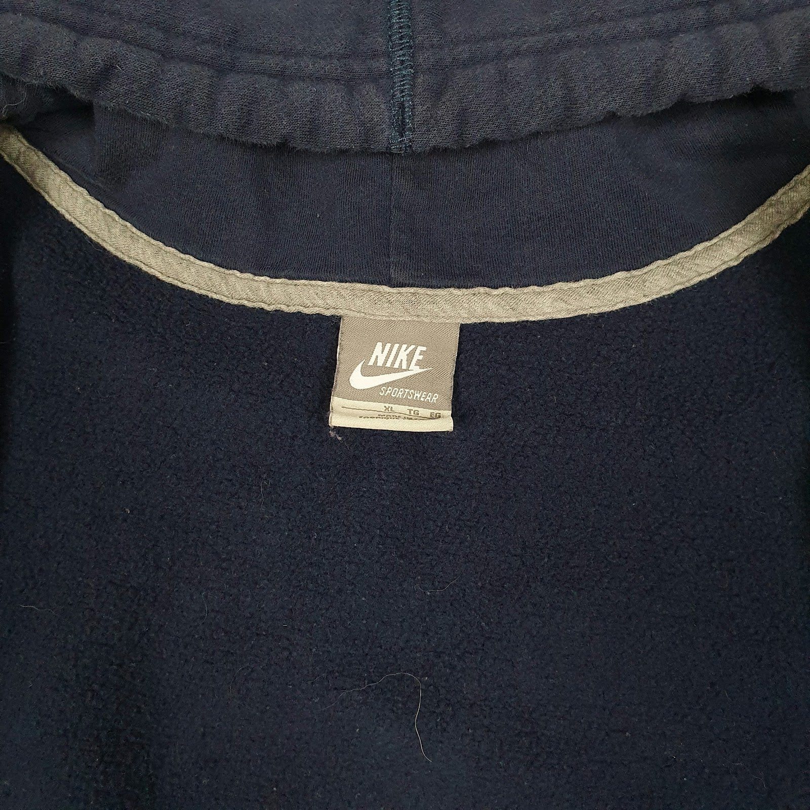 Mens Navy Nike Hoodie Vintage 00s Full Zip Jumper