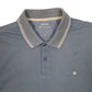 Mens Blue Champion  Hoodie Polo Shirt