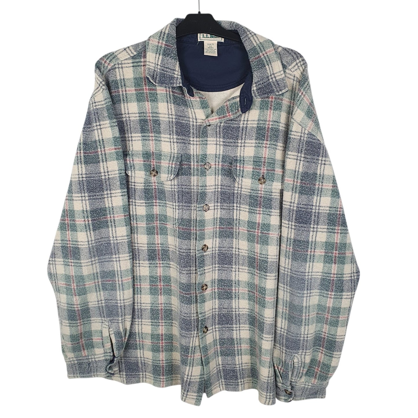 Mens Green L.L.Bean Flannel Vintage 90s Long Sleeve Shirt
