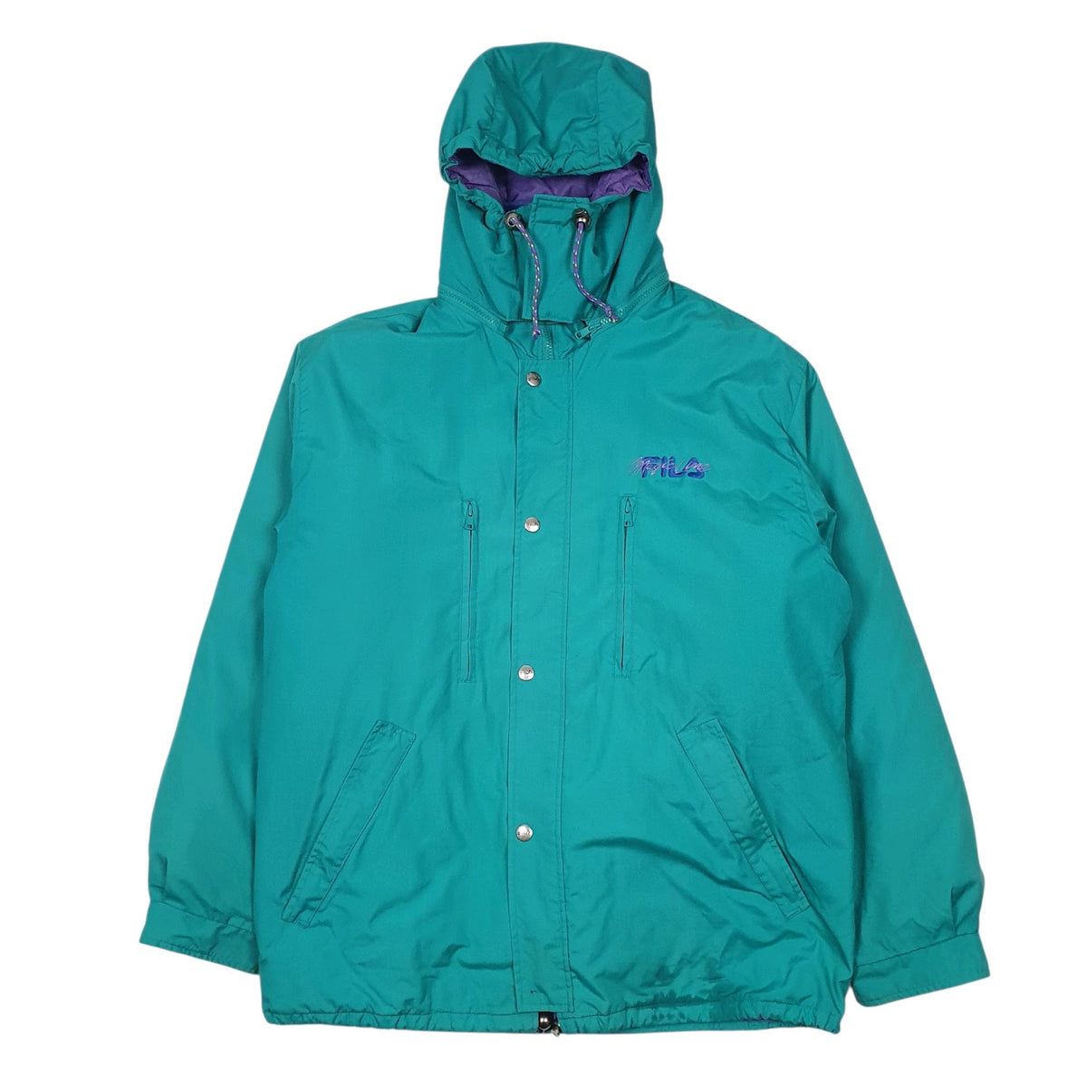 Mens Green Fila Vintage 90s Magic Line  Coat