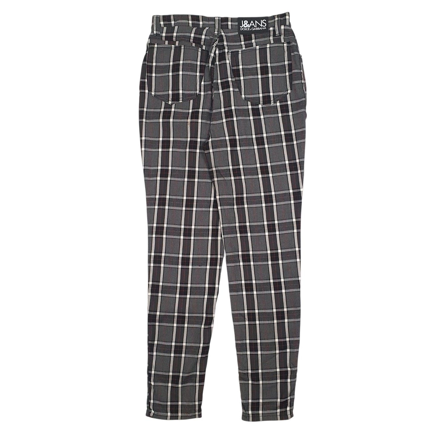 Womens Grey Dolce and Gabbana Plaid  Trousers