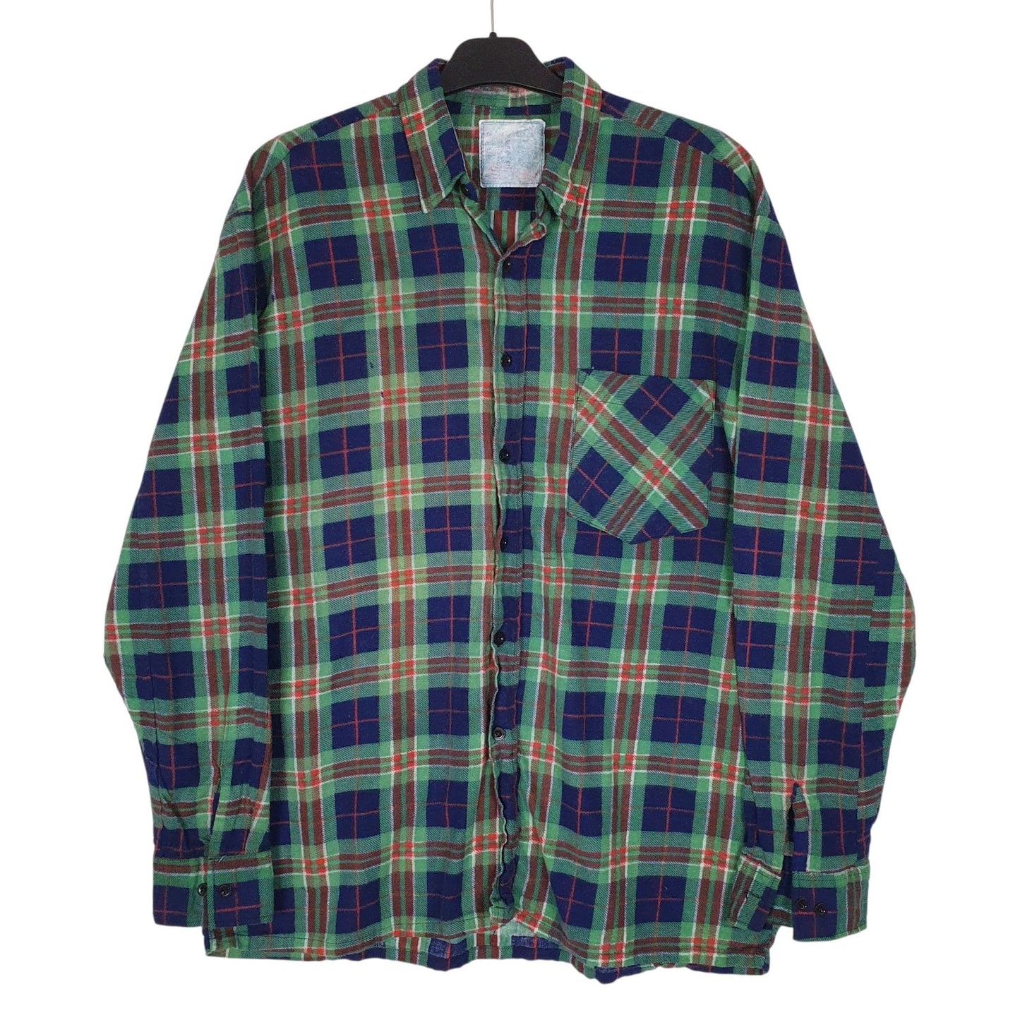 Mens Green Euston Plaid Flannel Long Sleeve Shirt