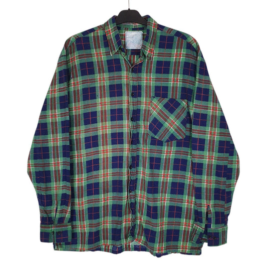 Mens Green Euston Plaid Flannel Long Sleeve Shirt