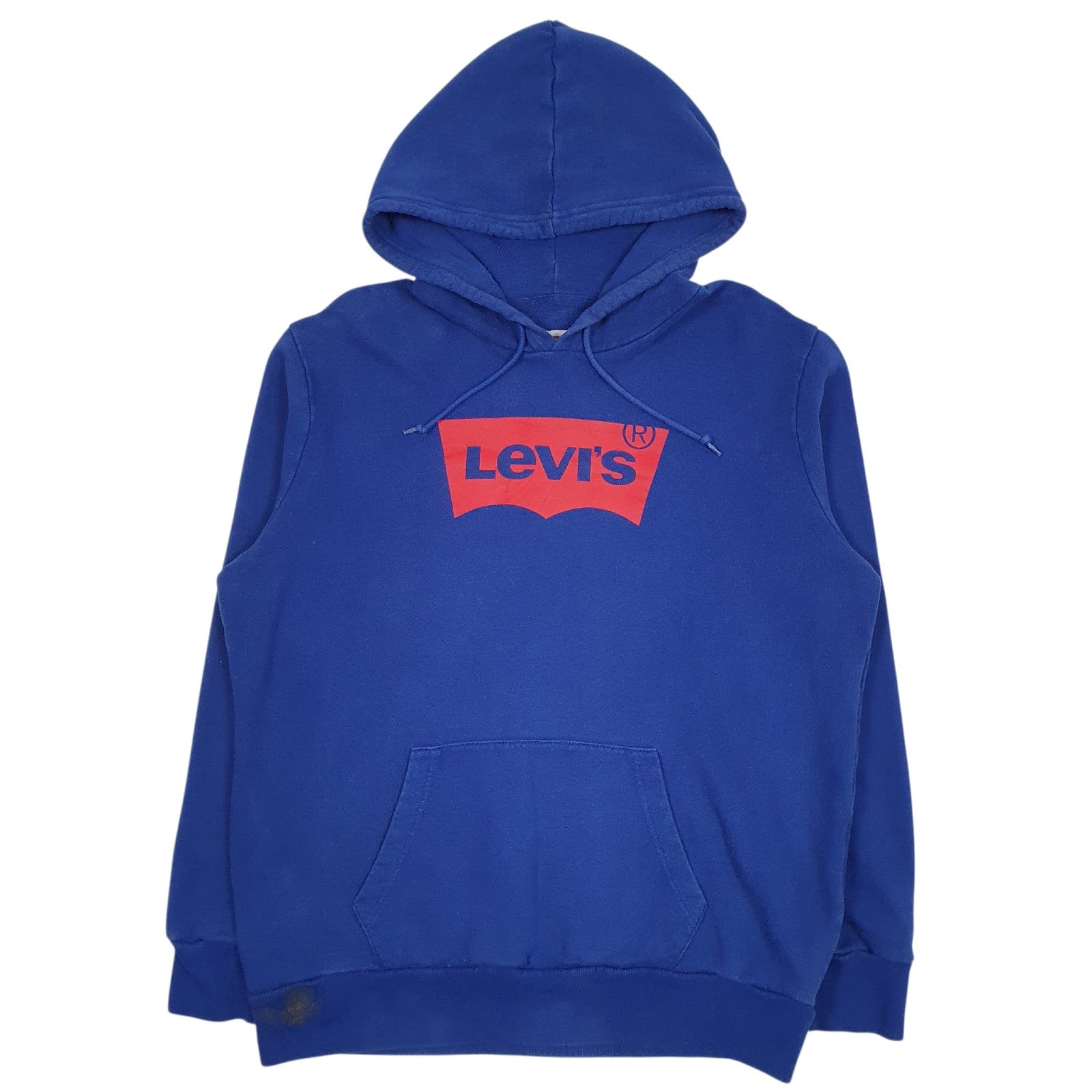 Mens Blue Levis Spellout Hoodie Jumper