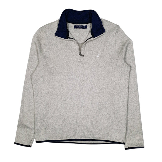 Mens Grey Nautica  Quarter Zip Jumper