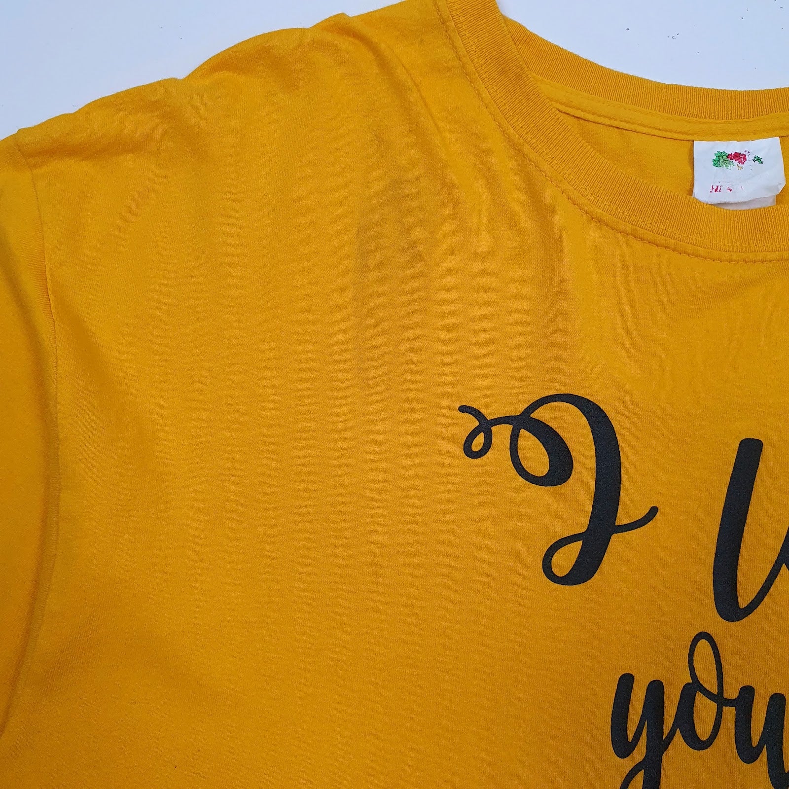 Mens Yellow Fruit Of The Loom Farm Love  T Shirt