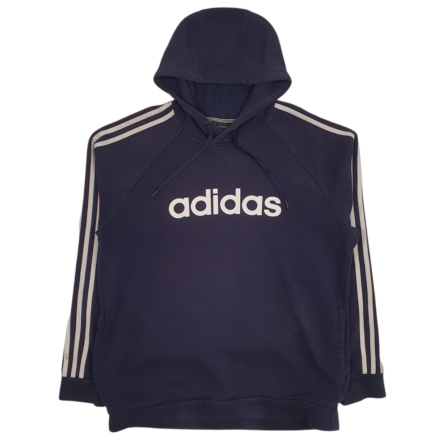 Mens Navy Adidas Spellout Hoodie Jumper