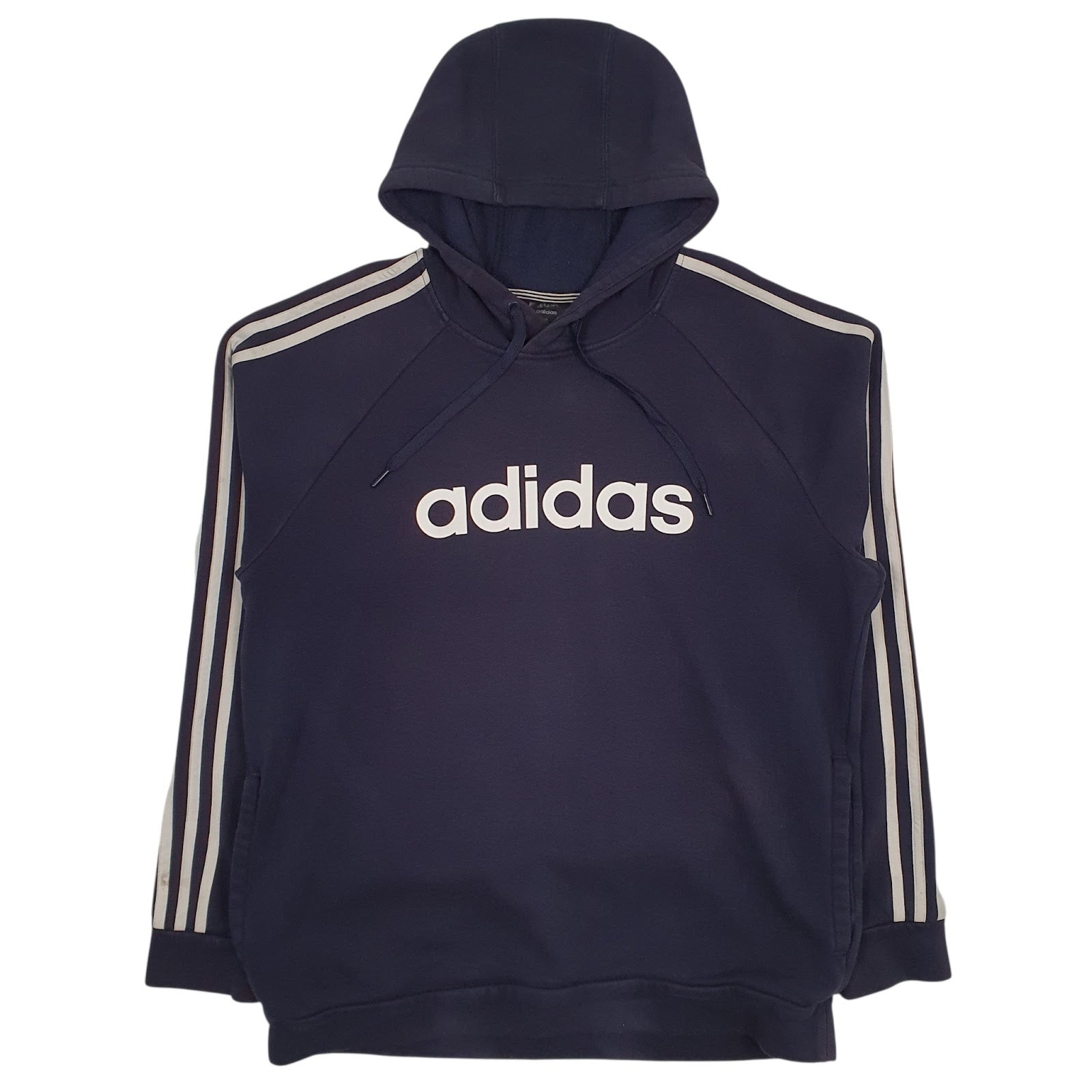 Mens Navy Adidas Spellout Hoodie Jumper