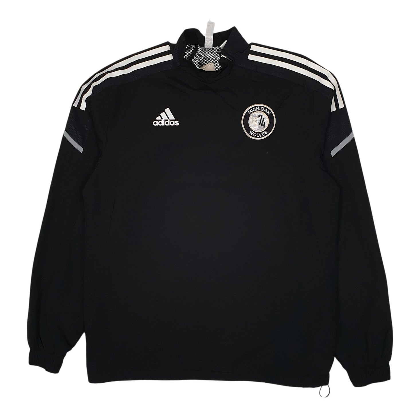 Mens Black Adidas Pullover Crewneck Michigan Wolves Football Soccer Hoodie Coat