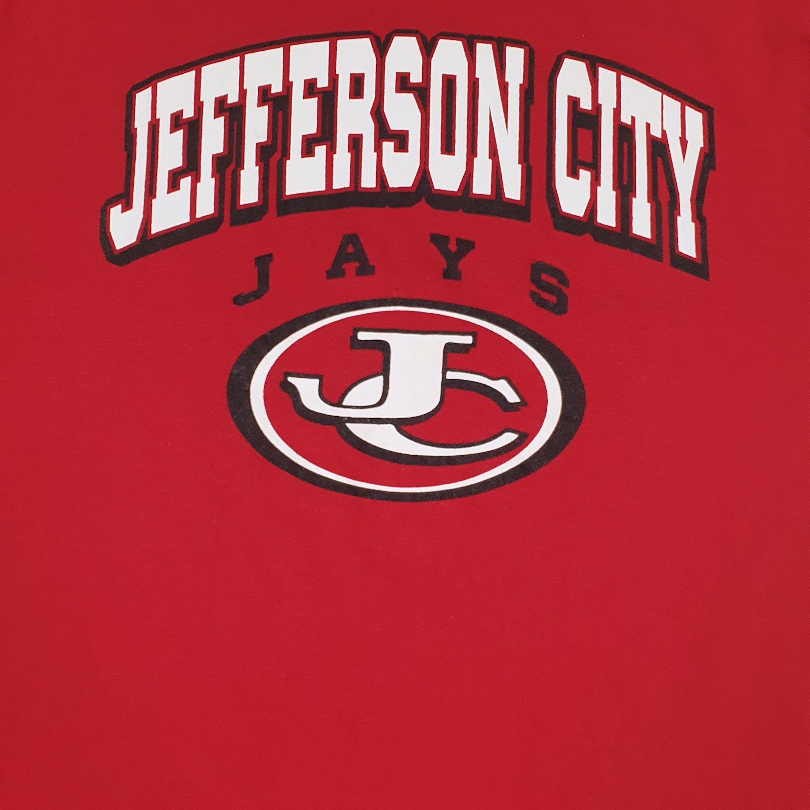 Mens Red Fruit Of The Loom Jefferson City Jays  T Shirt