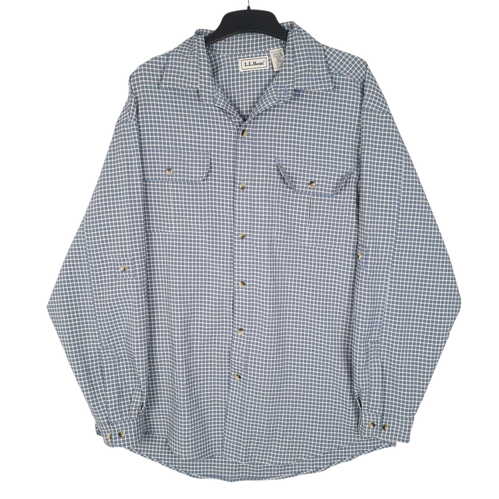 Mens Blue L.L.Bean Vintage 90s Long Sleeve Shirt