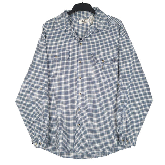 Mens Blue L.L.Bean Vintage 90s Long Sleeve Shirt
