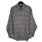 Mens Grey GJ Plaid Flannel Long Sleeve Shirt
