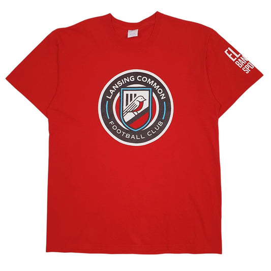 Mens Red Port & Company Landing Common Football Club Short Sleeve T Shirt