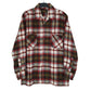 Mens Burgundy Sasa Plaid Flannel Long Sleeve Shirt