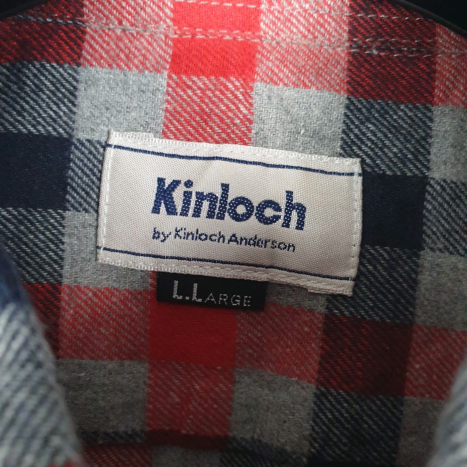 Mens Grey Kinloch Vintage Flannel  Shirt