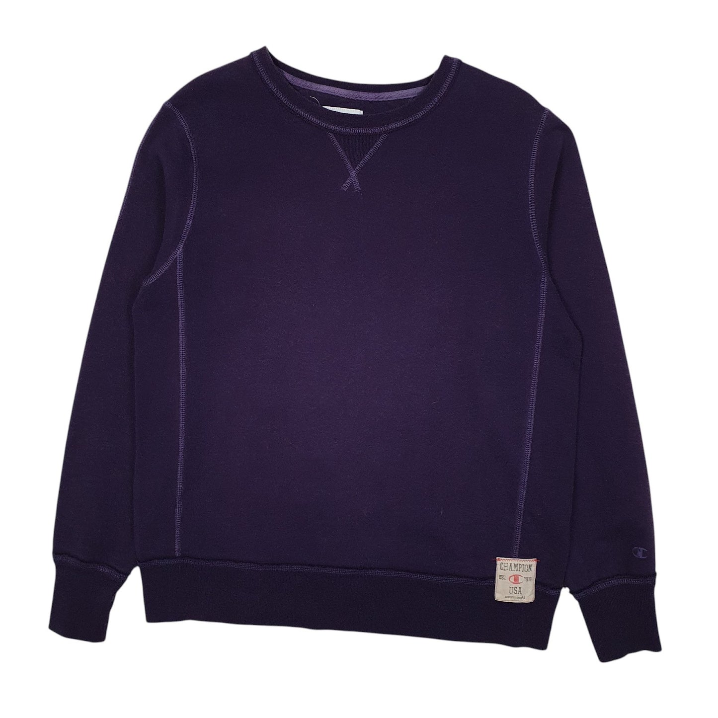 Mens Purple Champion  Crewneck Jumper