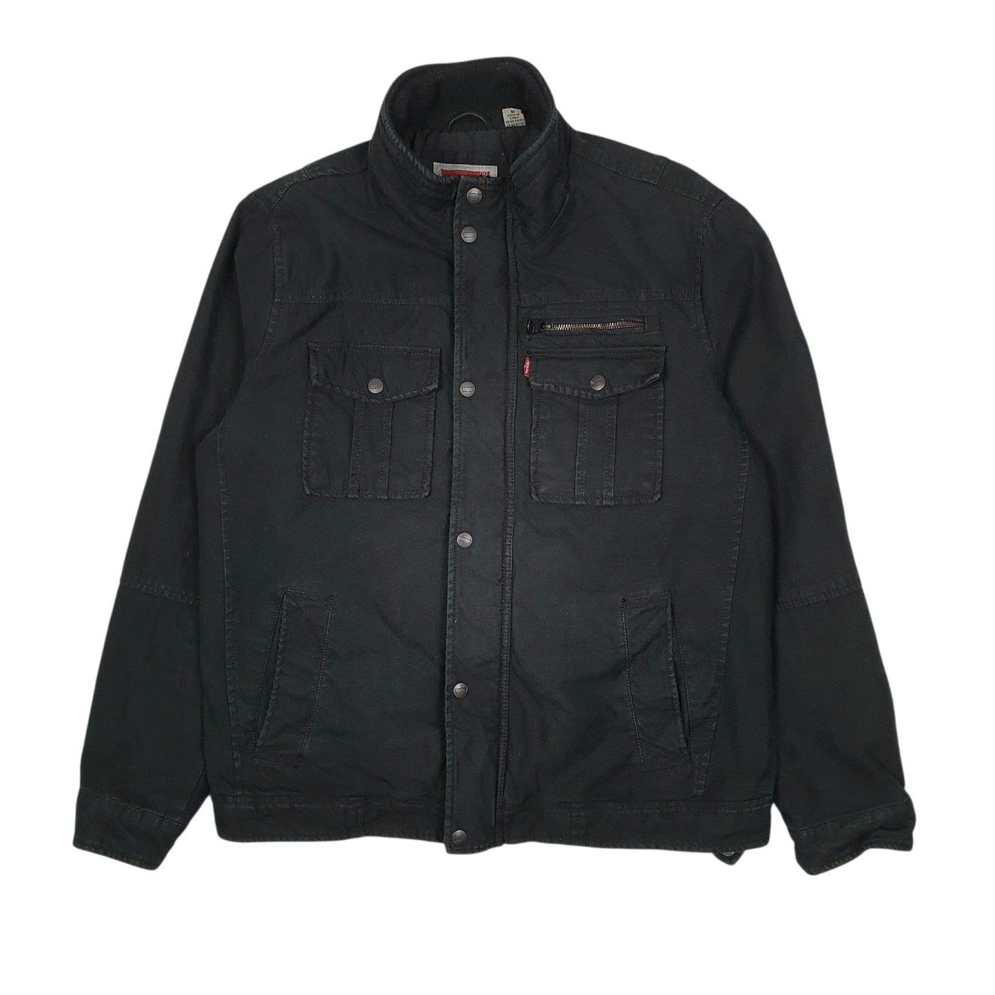 Mens Black Levis Military Bomber Chore  Coat
