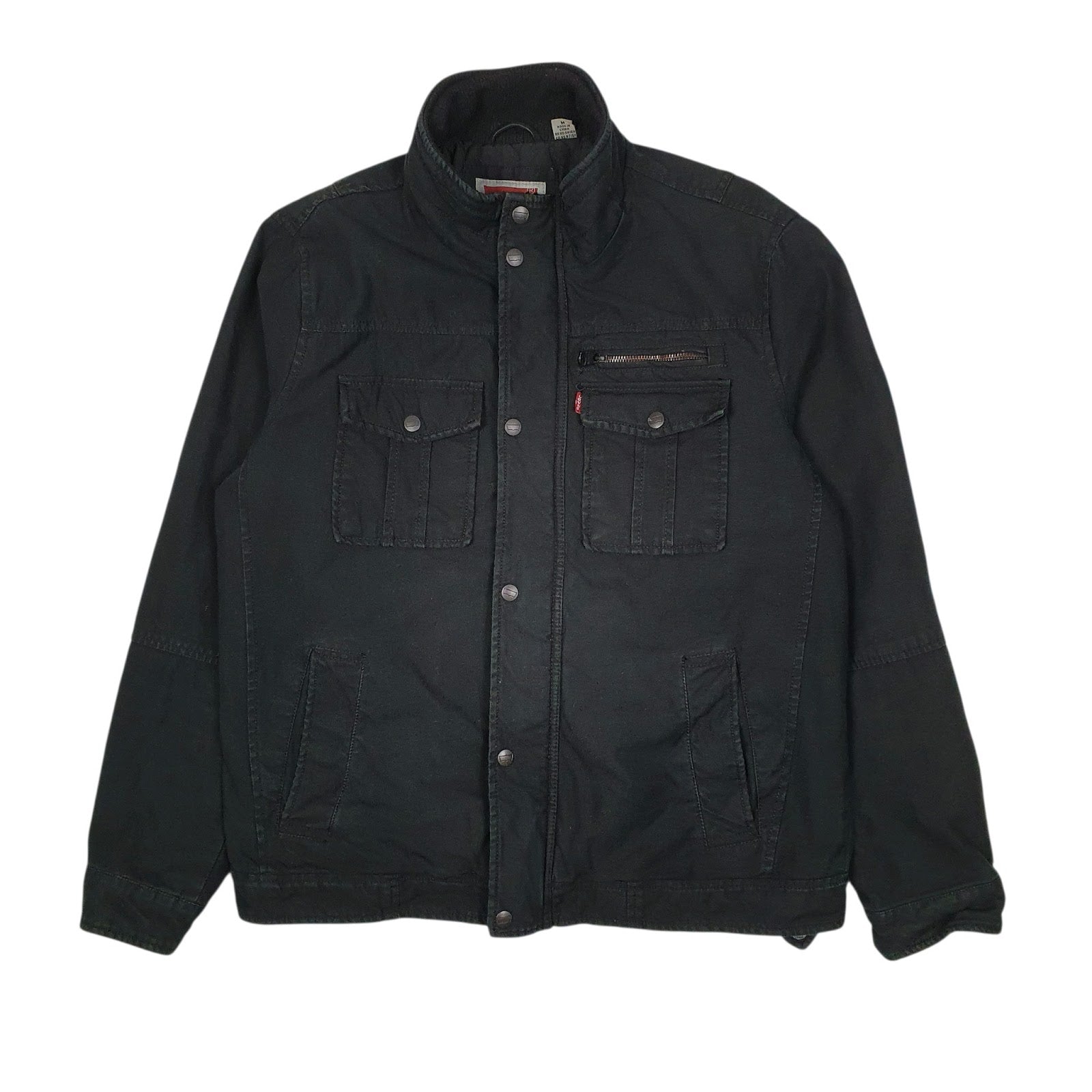 Mens Black Levis Military Bomber Chore  Coat