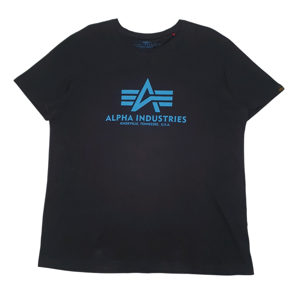 Mens Black Alpha Industries Spellout Short Sleeve T Shirt
