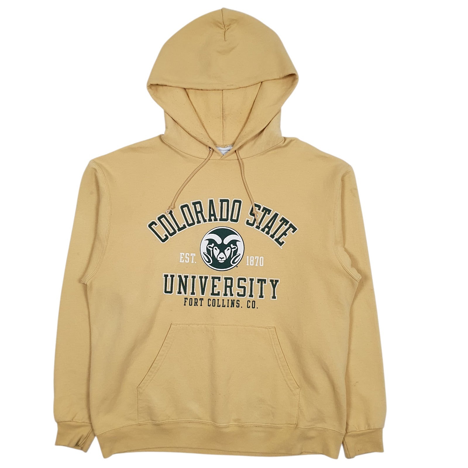 Mens Yellow Champion Colorado University Hoodie Jumper