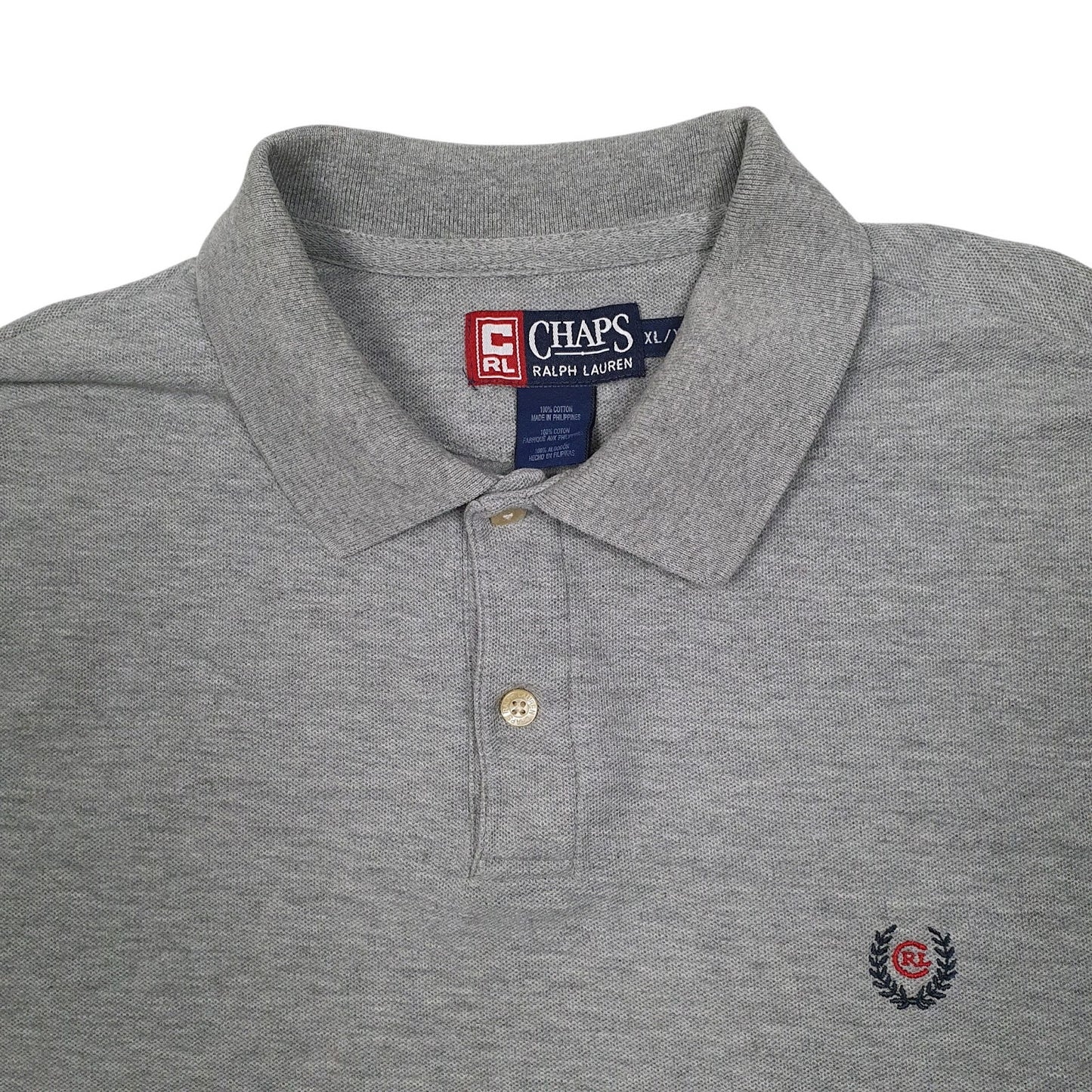 Mens Grey Ralph Lauren Vintage 90s Quarter Zip Polo Shirt