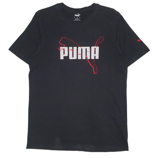 Mens Black Puma Spellout Short Sleeve T Shirt