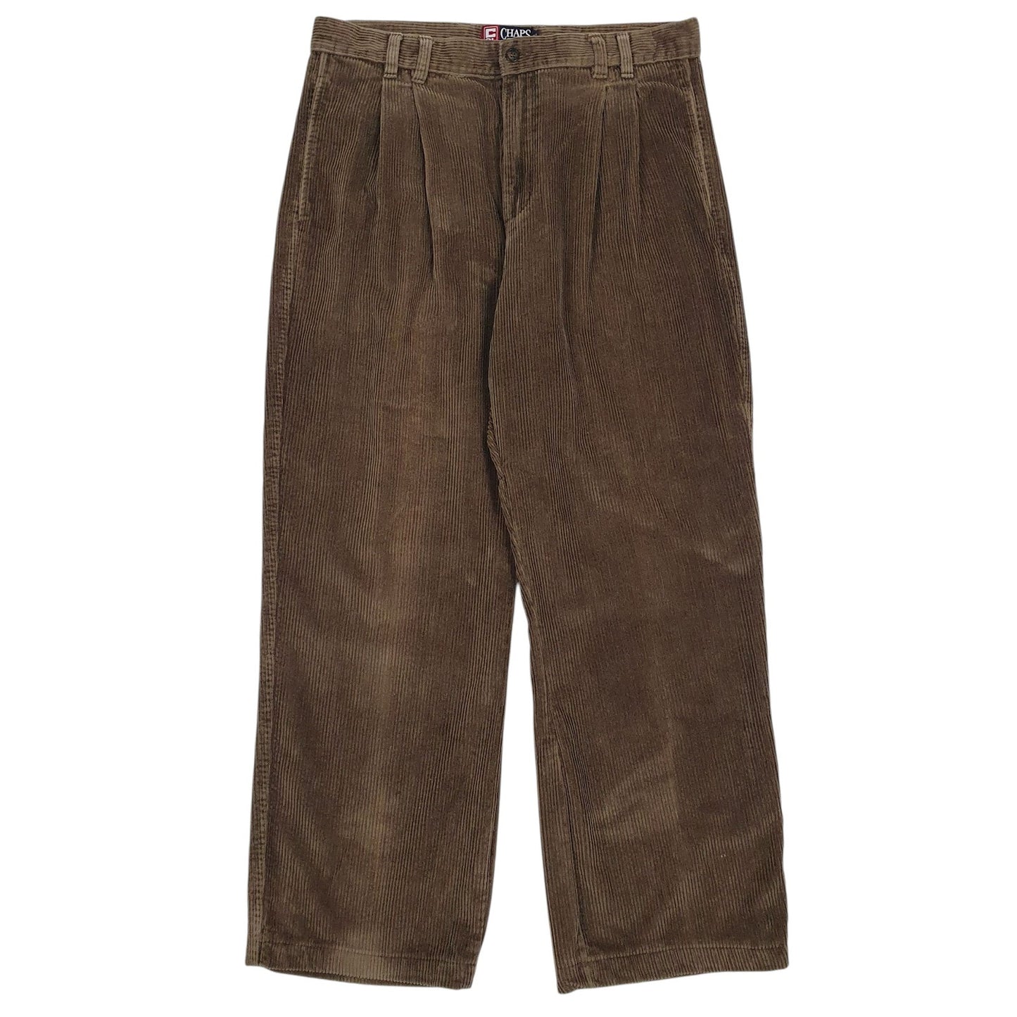 Mens Brown Ralph Lauren Pleated Corduroy Trousers