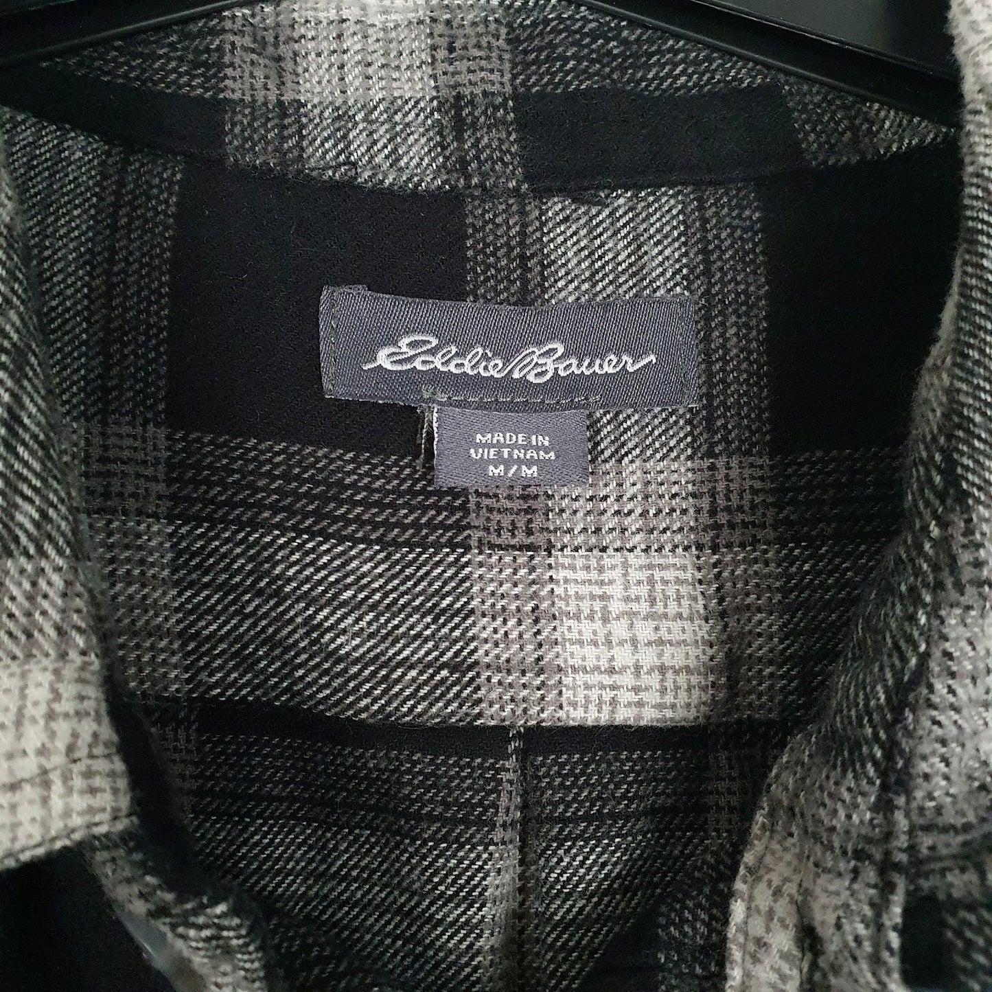 Mens Black Eddie Bauer Flannel  Shirt
