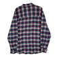 Mens Navy Follie Basic Plaid Flannel  Shirt