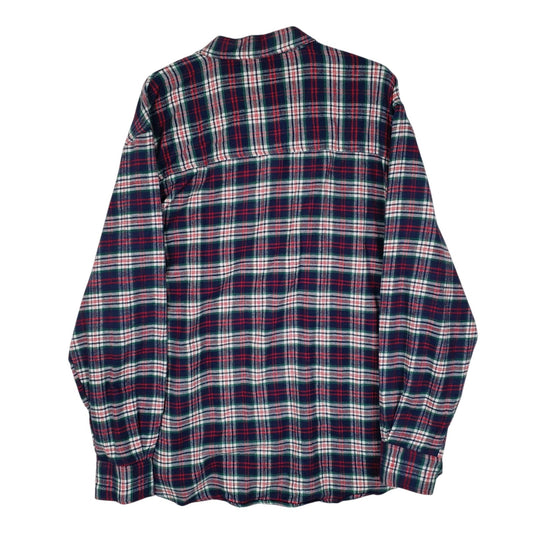 Mens Navy Follie Basic Plaid Flannel  Shirt