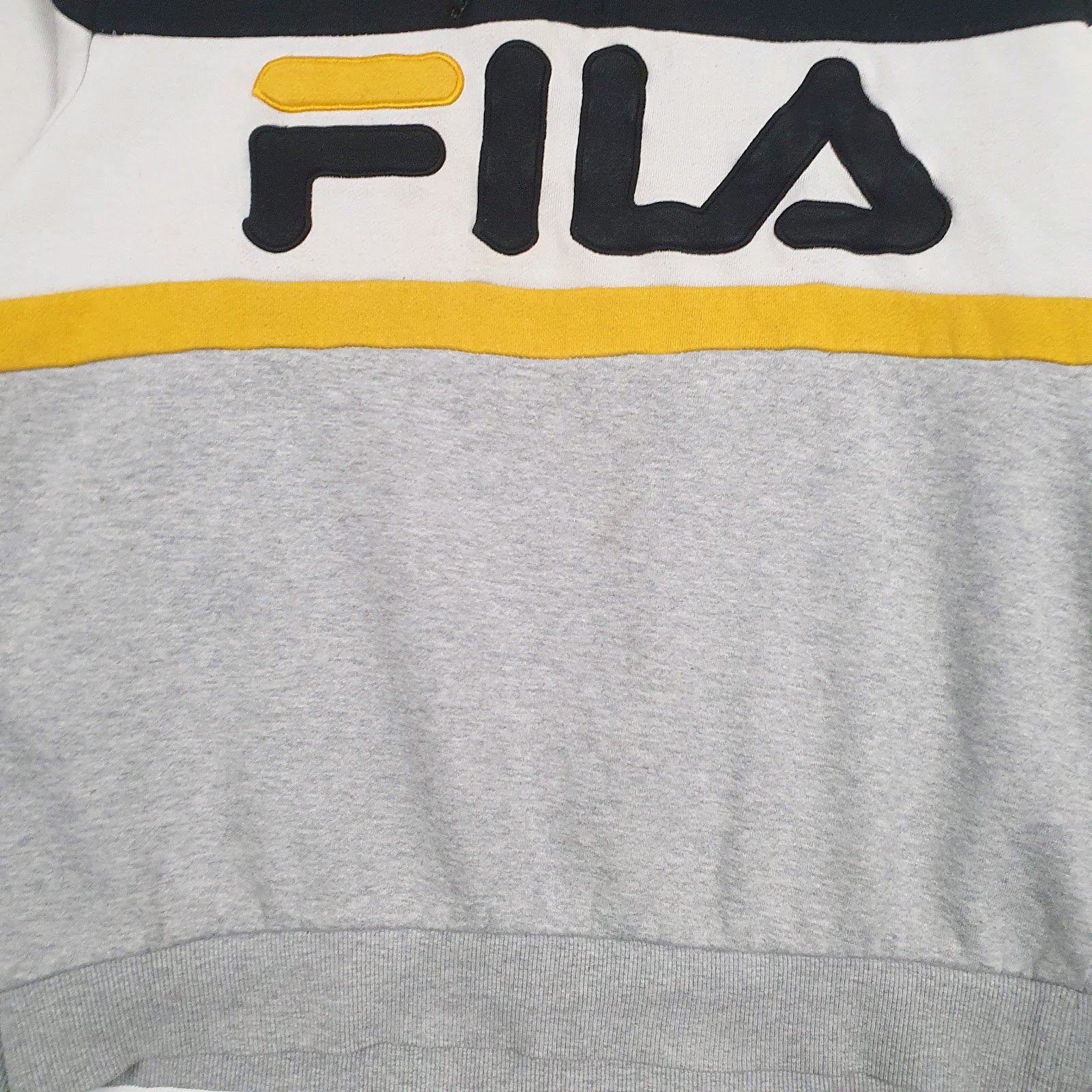 Mens Grey Fila Spellout Hoodie Jumper