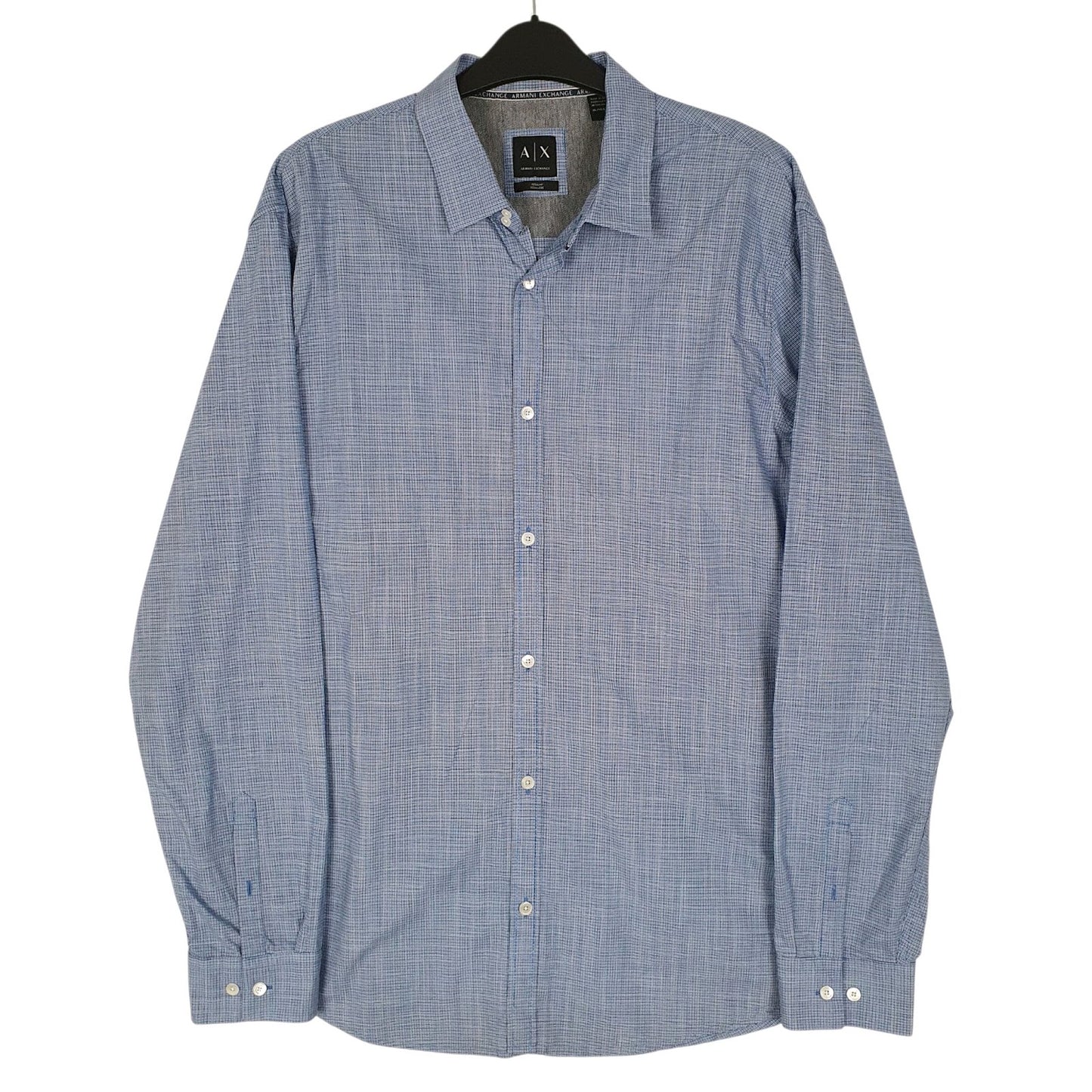 Mens Blue Armani  Long Sleeve Shirt