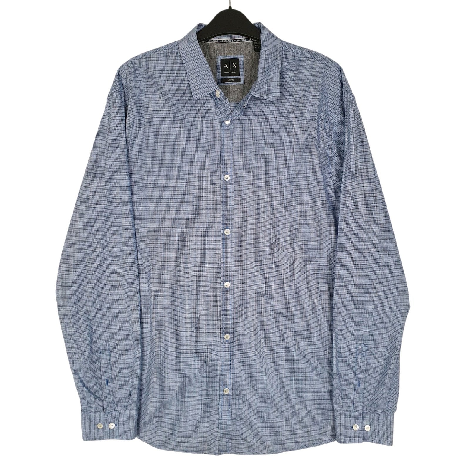 Mens Blue Armani  Long Sleeve Shirt