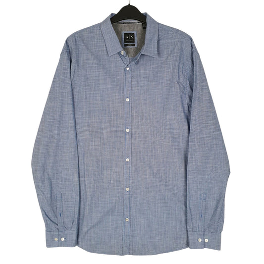 Mens Blue Armani  Long Sleeve Shirt