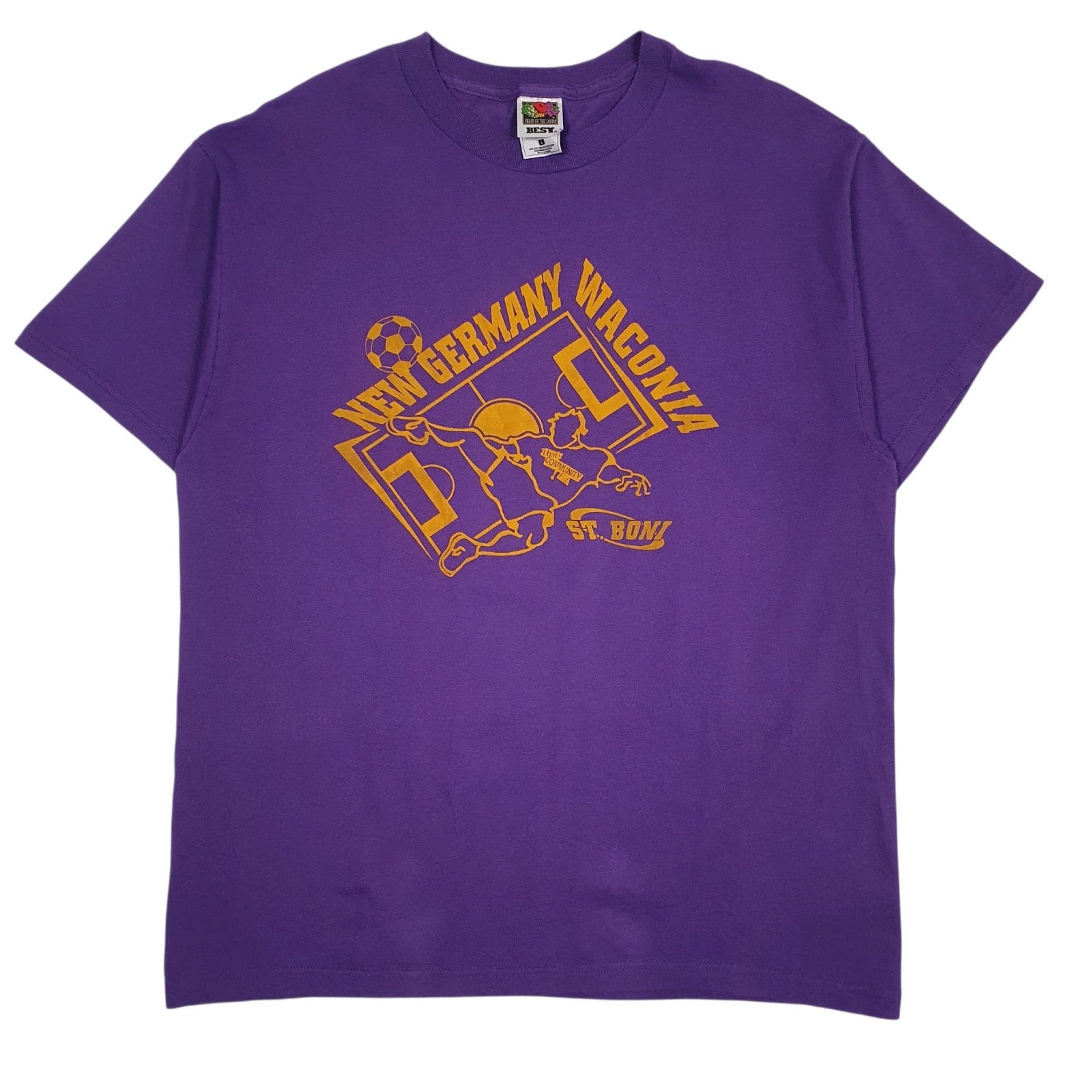 Mens Purple Fruit Of The Loom  Short Sleeve T Shirt