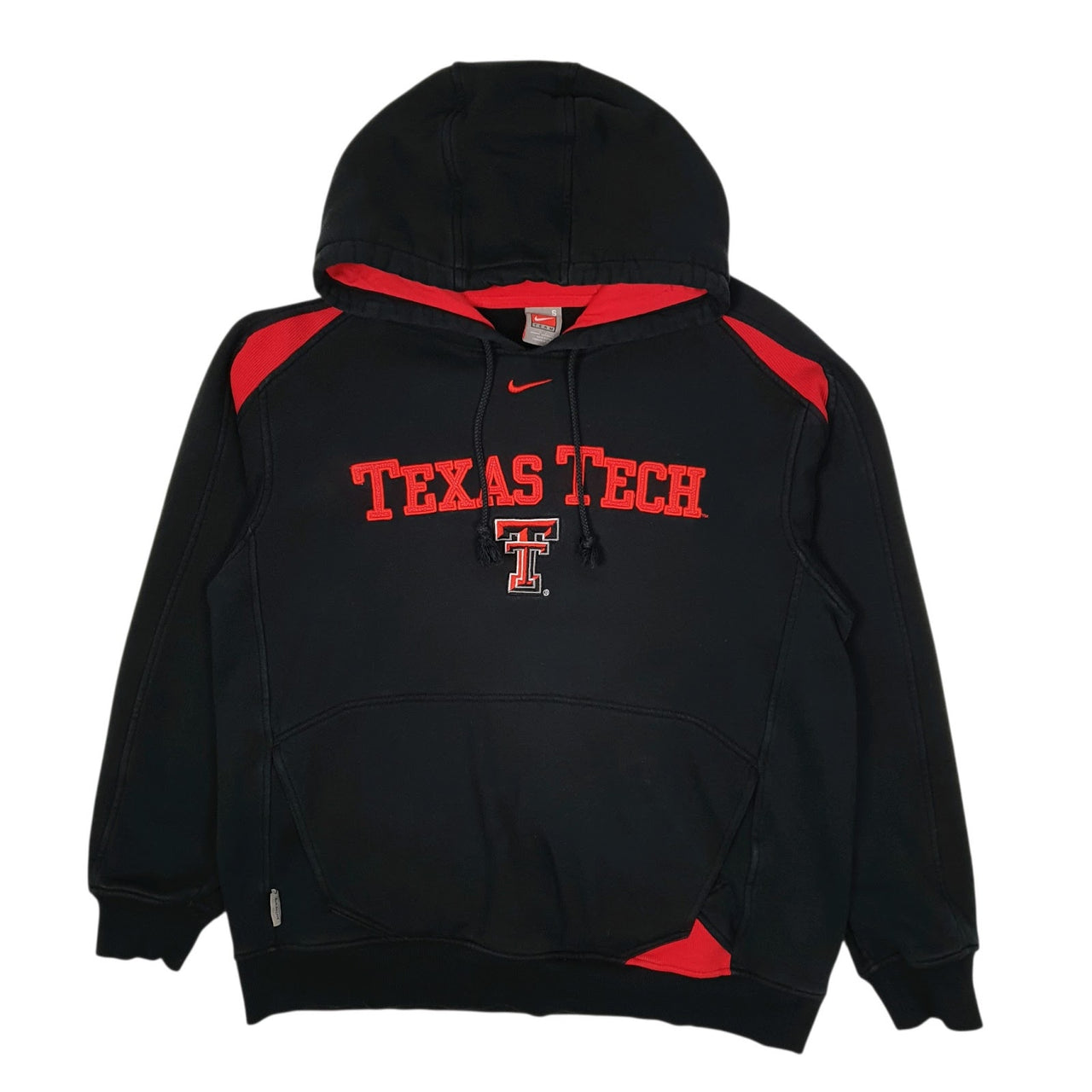 Mens Black Nike Team Texas Tech Vintage 2000s Hoodie Jumper