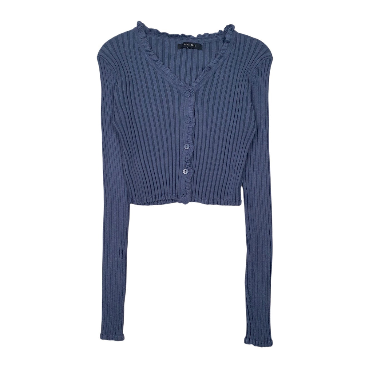 Womens Blue Love Tree  Cardigan Jumper