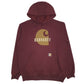 Mens Burgundy Carhartt Spellout Hoodie Jumper