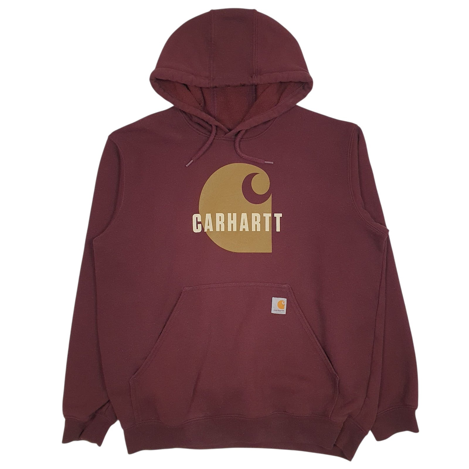 Mens Burgundy Carhartt Spellout Hoodie Jumper