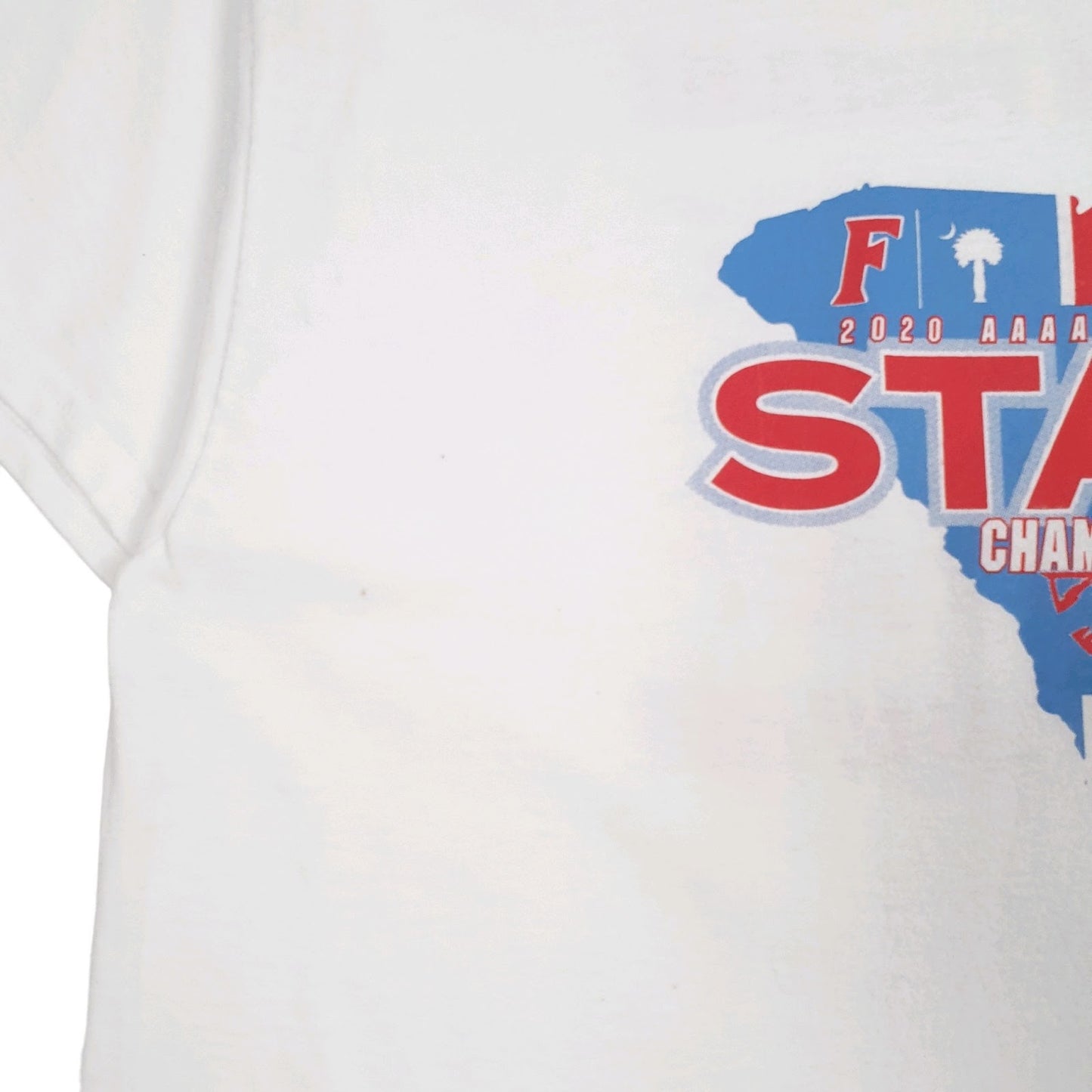 Mens White Gildan AAAA Football State Champions  T Shirt