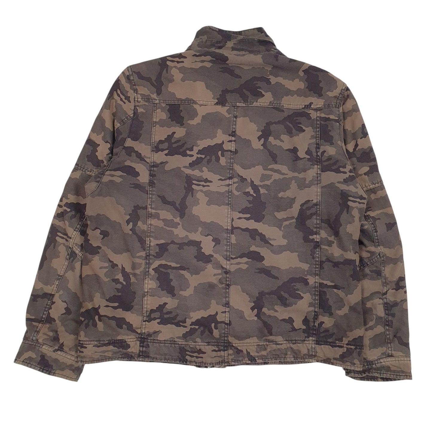 Mens Brown Levis Camo Fleece Lined Hoodie Coat
