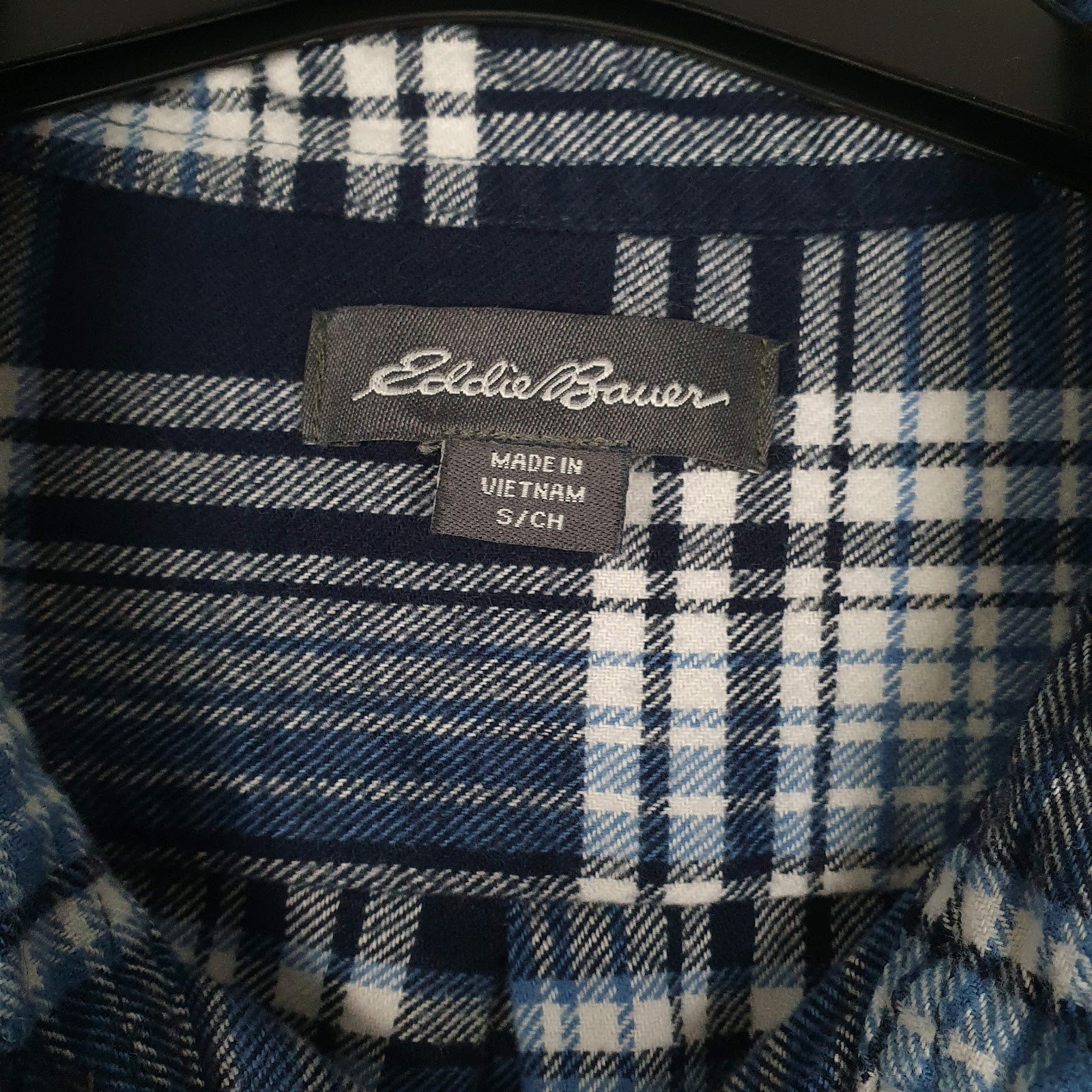 Mens Blue Eddie Bauer Flannel  Shirt
